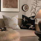 The Niomi – Crane Pine Embroidered Cushion