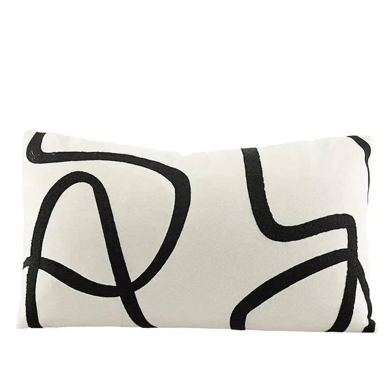 The Niomi – Suede Geometric Embroidered Cushion Cover