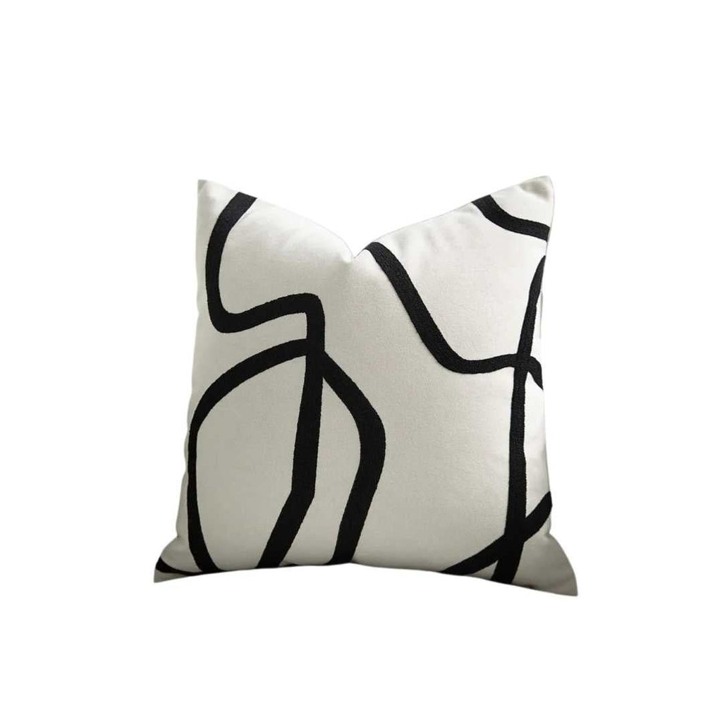 The Niomi – Suede Geometric Embroidered Cushion Cover