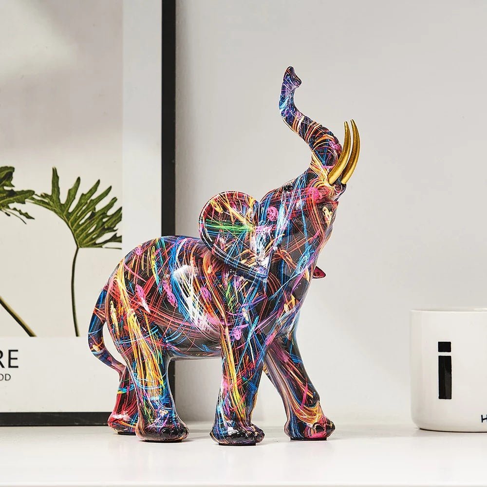 The Niomi – Colorful Graffiti Elephant Sculpture - The NiomiSKU_1753009397386_389
