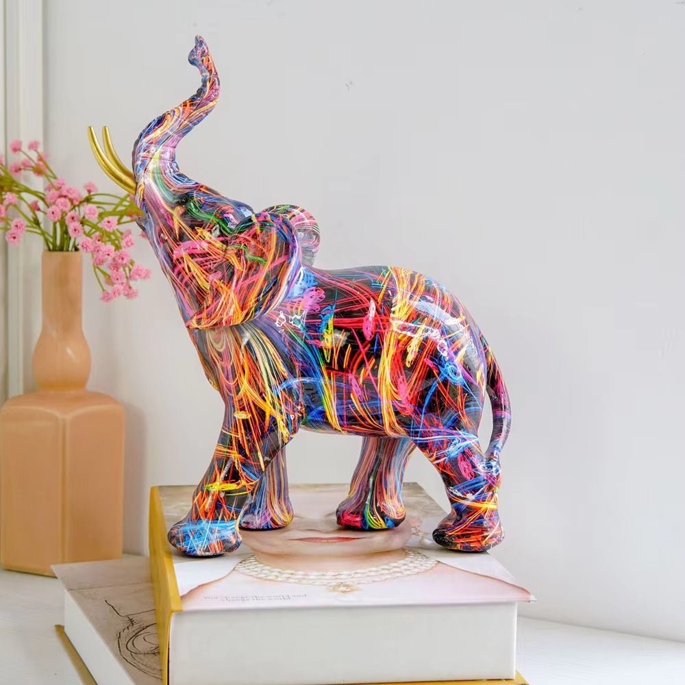The Niomi – Colorful Graffiti Elephant Sculpture - The NiomiSKU_1753009397386_389