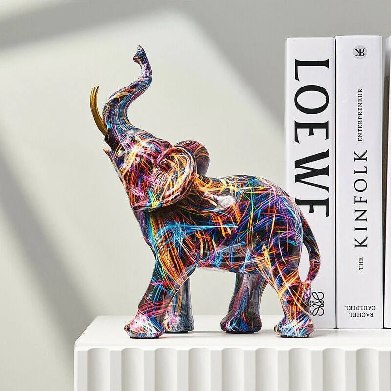 The Niomi – Colorful Graffiti Elephant Sculpture - The NiomiSKU_1753009397386_389