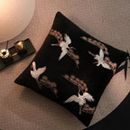 The Niomi – Crane Pine Embroidered Cushion - The NiomiSKU_1753009397529_970