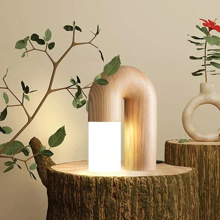 The Niomi – Elegant Vintage Arch Ash Wood Table Lamp for a Touch of Timeless Serenity - The NiomiSKU_1765983370699_573
