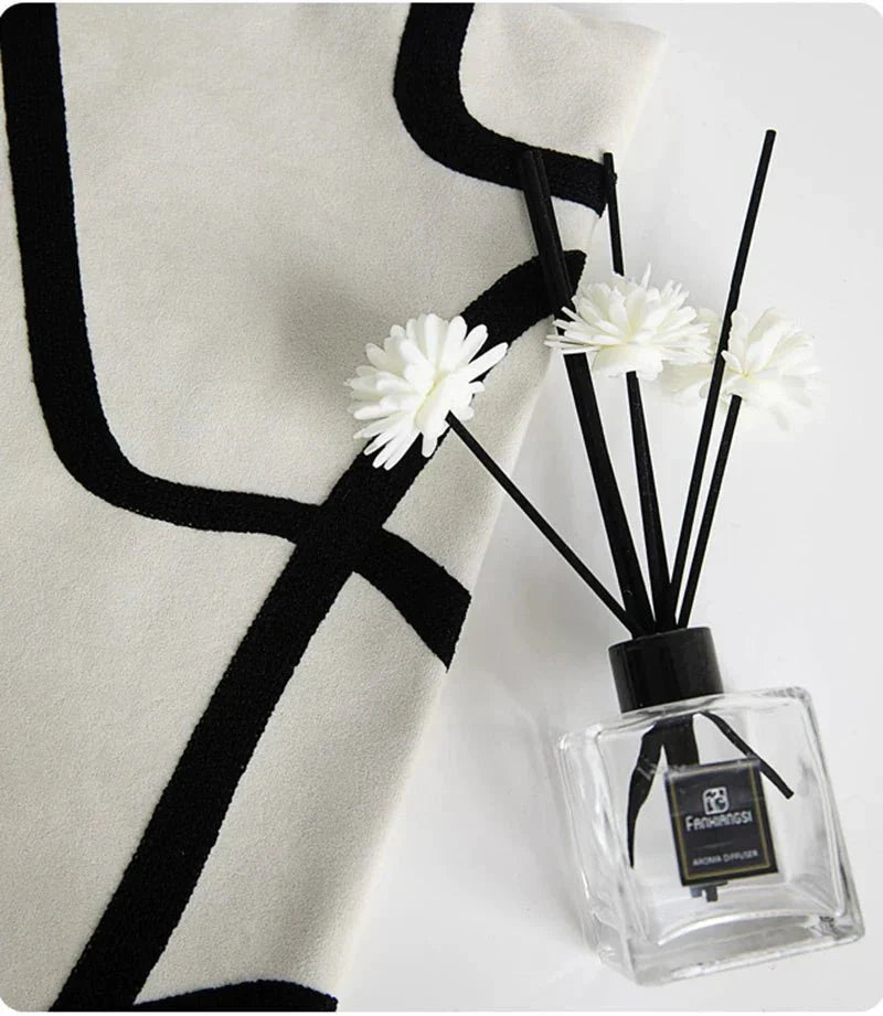 The Niomi – Suede Geometric Embroidered Cushion Cover - The NiomiSKU_1753009395841_278