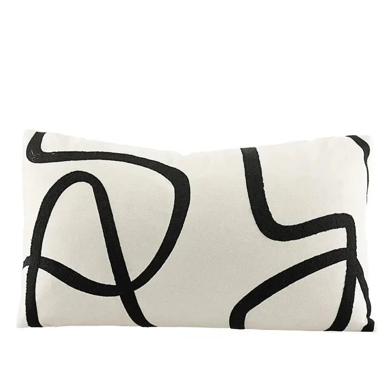 The Niomi – Suede Geometric Embroidered Cushion Cover - The NiomiSKU_1753009395841_440