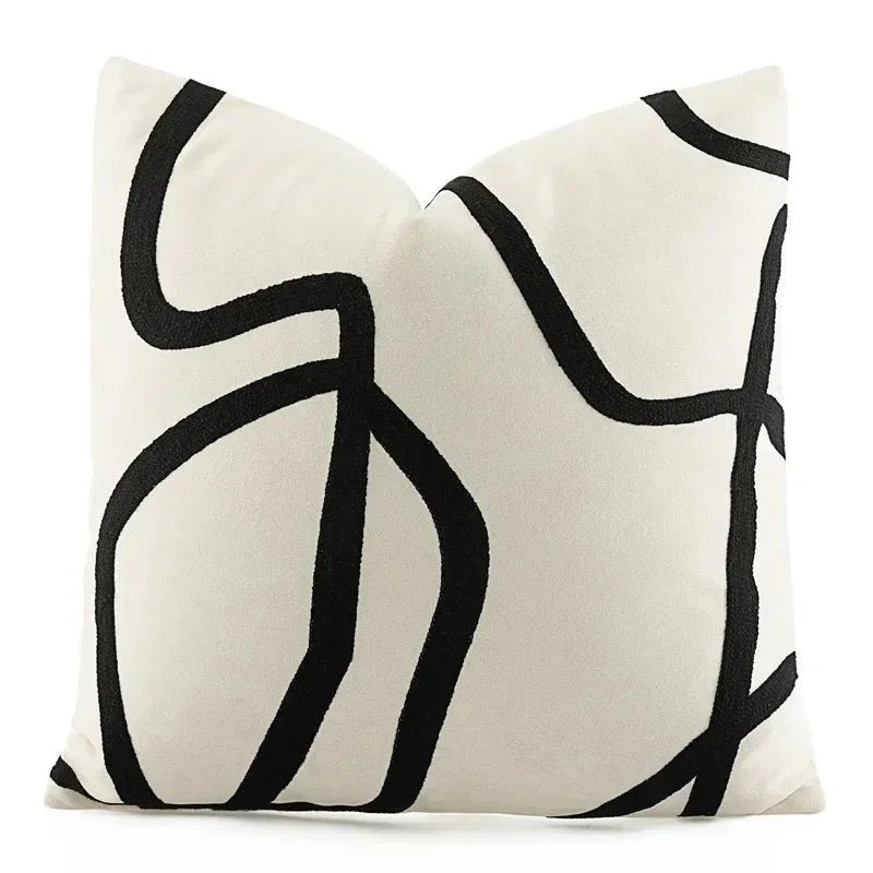 The Niomi – Suede Geometric Embroidered Cushion Cover - The NiomiSKU_1753009395841_440